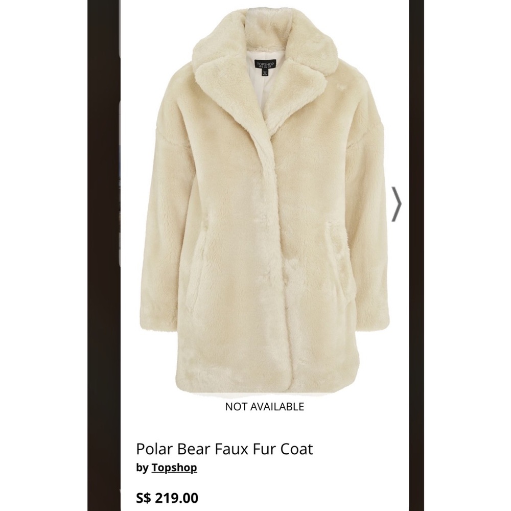 TOPSHOP FUR MIDI COAT WITH POCKETS
